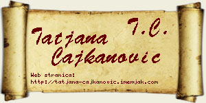 Tatjana Čajkanović vizit kartica